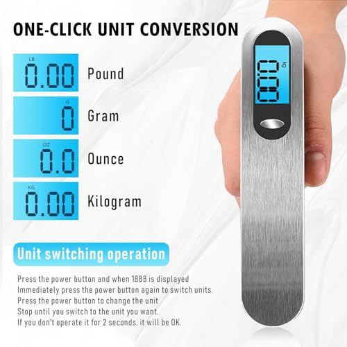 Luggage Scale, New 2.0 Portable Digital Suitcase Weight Scale with USB Charging, 110 Lb/50kg Luggage Scale with Hook, Travel Scale for Travel, Household and Outdoor2