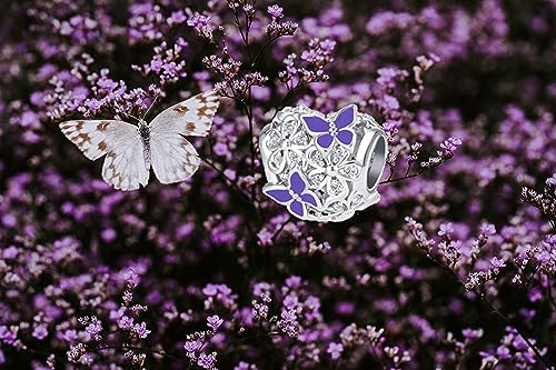 Image of Butterfly Flower Heart Bead Charms for Bracelets