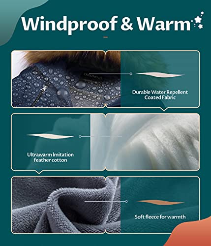 Creatmo Us Boy's Padded Winter Coat Windproof Puffer Jacket With Removable Hood Navy 14/16 #TOP3