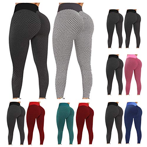 Gillberry 2 Pack Butt Lift Leggings for Women, High Waisted Yoga Pant Workout Tummy Control Slimming Booty Tights