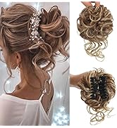 Claw Messy Bun Hair Pieces Clip Wavy Curly Hair Chignon Clip in Hairpieces Tousled Updo Donut Hai...