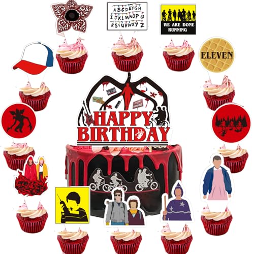 25 Pcs Theme Cake Toppers Cupcake Toppers Cake Decorations Birthday Party Supplies
