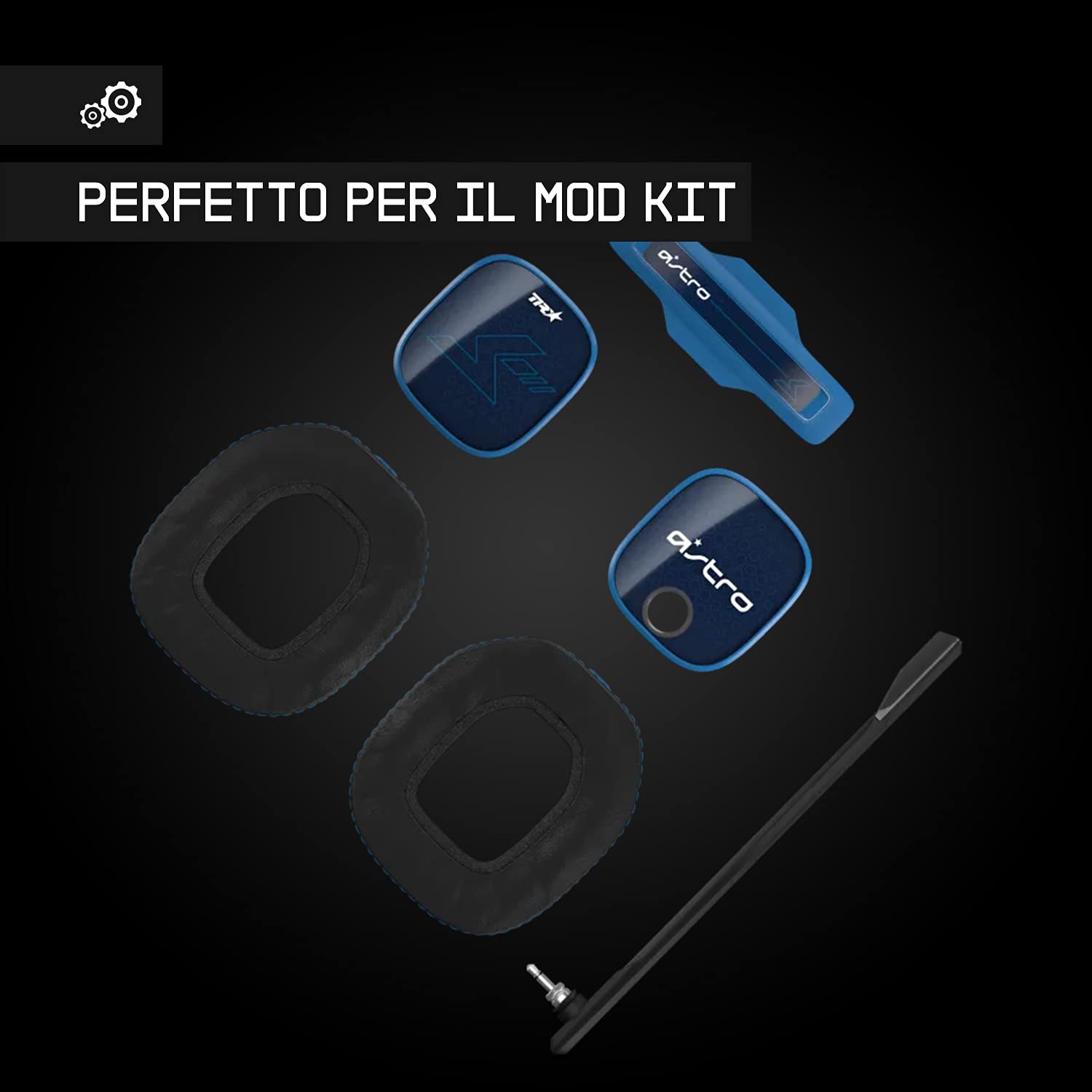 ASTRO Gaming A40 TR Cuffie Gaming Cablate, ASTRO Audio V2, Dolby ATMOS, Jack Audio 3,5 mm, Microfono Intercambiabile, per PS5, PS4, Xbox, PC, Mac, Mobile, Nero/Blu