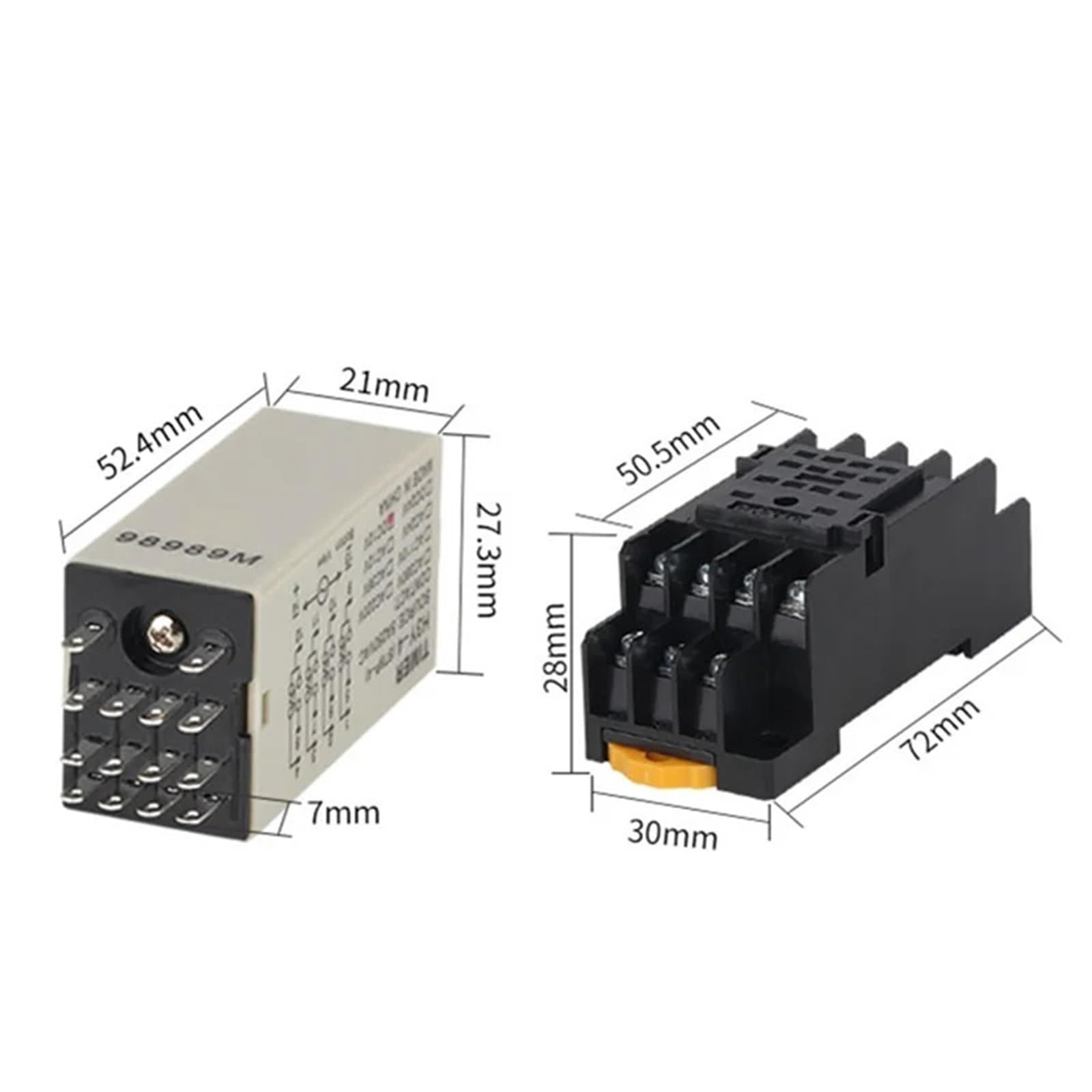 H3Y-4 Ritardo all'accensione Relè temporizzatore rotante 1S/5S/10S/30S/60S/3M/5M/10M/30M AC/DC 24V 14 pin con base PYF14A 1 pz(Voltage AC 24V,0-5 Minute)
