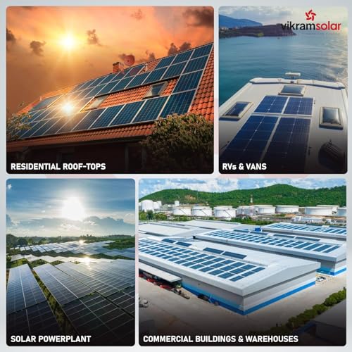 Image of Vikram Solar 555 Watt DCR Solar Panel for Homes, Eligible for Govt Subsidies|SOMERA High Efficiency Monofacial PV Solar Module|144 Half-Cut Cells|50.4V Voc, 13.8A Isc|27 Years Warranty|Pack of 2~1.1KW