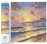DIAMOND DOTZ Thomas Kinkade Footprints in The Sand Scenery Diamond Painting Kits for Adults - Diamond Art Kits a Relaxing Creative Craft Kit with Dotz Gems 20"x16"