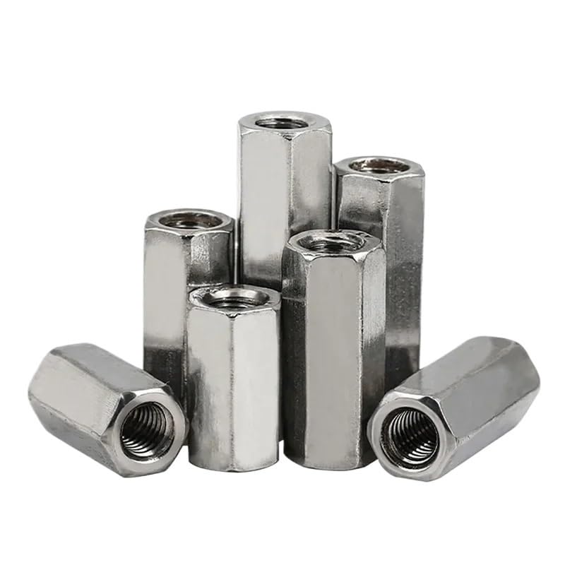 Round Connector Nuts, Right and Left Thread Hex Rod Coupling Nuts 304 Stainless Steel Long Connection M3 M4 M5 M6 M8 M10(1Pcs M8x50 (S13))