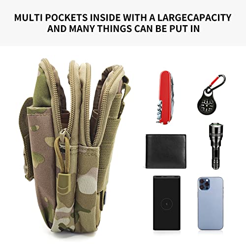 Long Keeper Hiking Waist Bag Small Molle Pouch Tactical Utility Belt Pouch, Outdoor Waist Pack, EDC Pocket Organiser Bag with Cell Phone Holster for Cycling Running Hiking - Image 3
