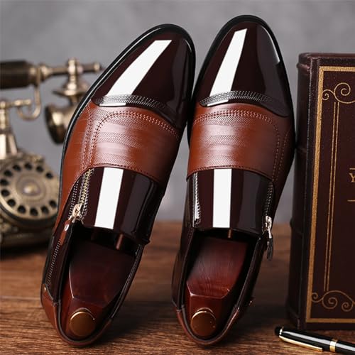Men's Slip-On Leather New Oxford Shoes Leather Formal Business Oxford Shoes Classic Modern Formal Leather Shoes Casual Loafers4