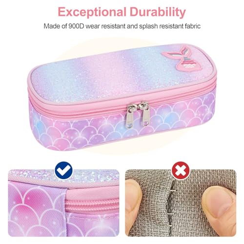 Image of Bagseri Pencil Case for Boys - Expandable Cute Kids Pencil Case | Wide Opening Pencil Pouch Organizer for School Supplies, Cute Kids Pencil Case for Boys, Blue Basketball