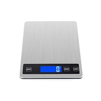Food Kitchen Scale, Stainless Steel Kitchen Scale,Greater Food Scale,Digital Display Show Weight in G/KG/LBOZ/ML/FL.OZ for Cake Baking,LCD DisplaySilver_10KG