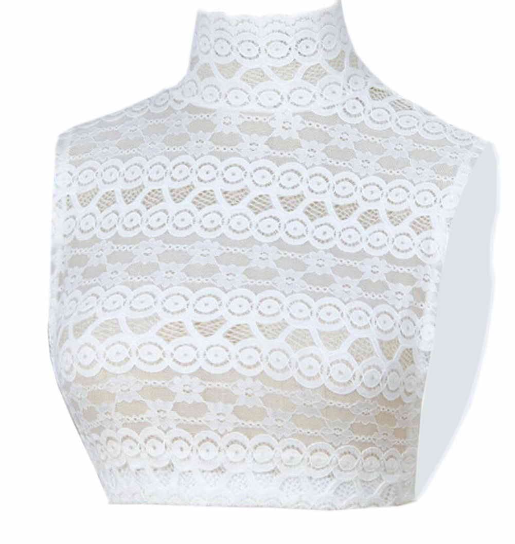 Newvision1981Shirt Blouse Detachable False Collar Formal Square Lattice Chequer Fake False Faux Collar