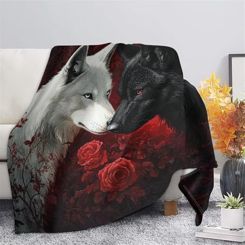 Couverture Polaire White Wolf 3D en Microfibre 150x200cm Confortable - 5