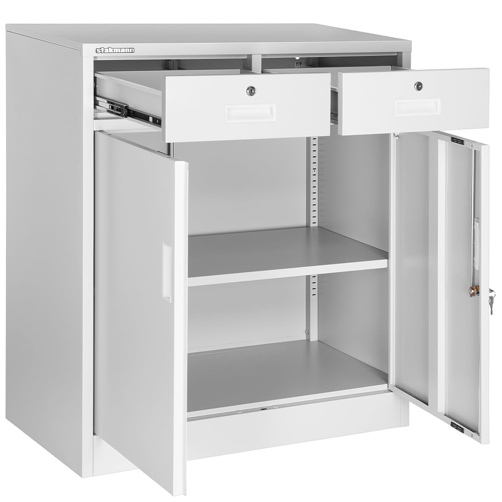 Armoire en métal pour meubles de bureau avec 2 clés et serrure, armoire grise idéale pour le garage, la maison, le travail, le meuble de rangement Faldoni, le magasin d'étude porte documents (2