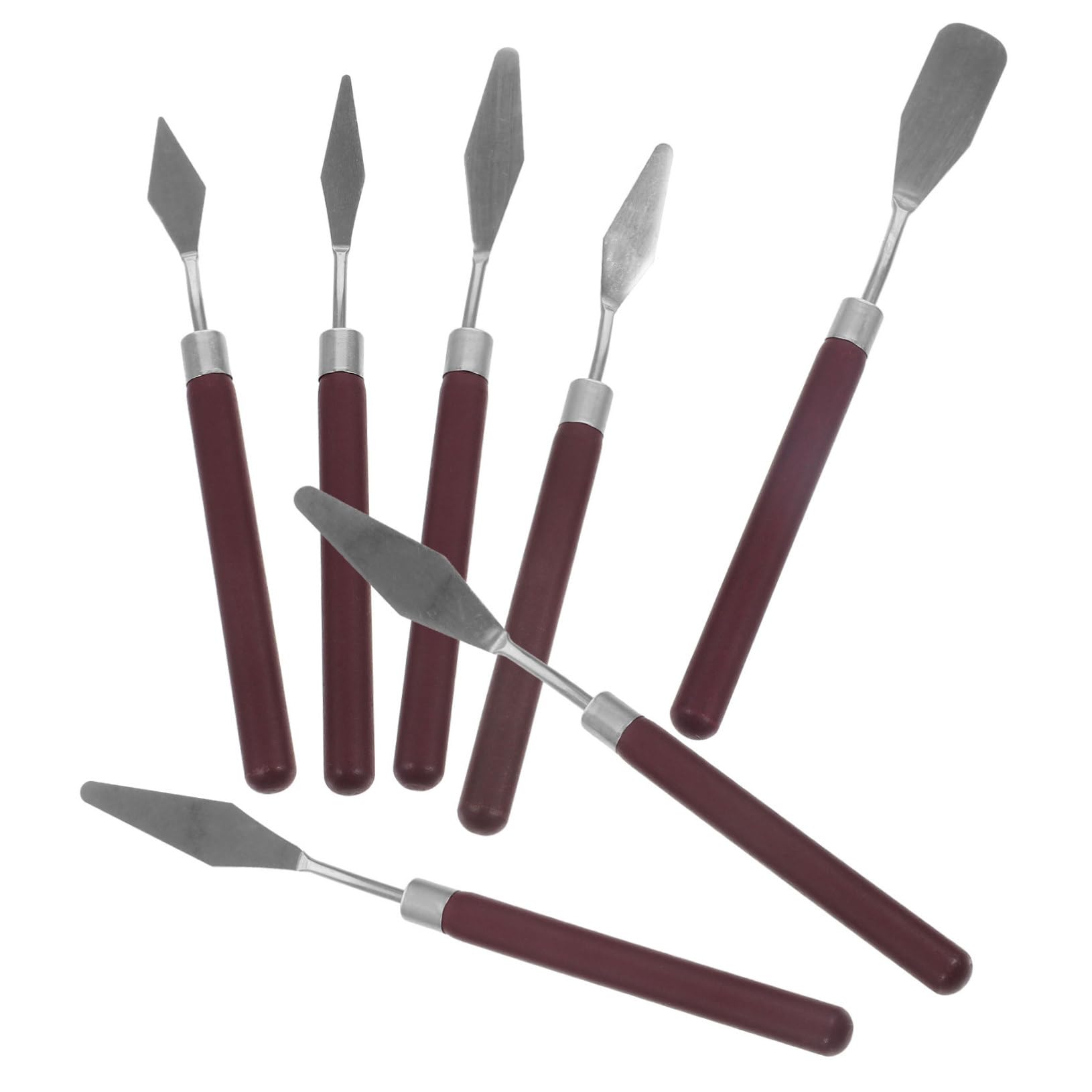 VILLCASE Oil Painting Supplies 7pcs Metal Painting Scrapers Art Spatula Set Mixing Palette Knife Easy to Use