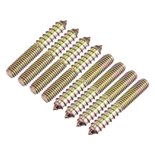 Image of uxcell 3 /8-16x2-1 /2 Hanger Bolts, 8pcs Double Ended Screws Wood Dowel Screws for Furniture