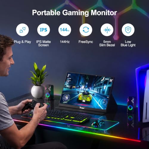 Image of 16 Inch Portable Monitor 144Hz USB-C HDMI, IPS Gaming Display with FreeSync