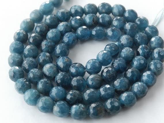 Apatite facettée haut de gamme en perles de 5.5mm pour joaillerie artisanale