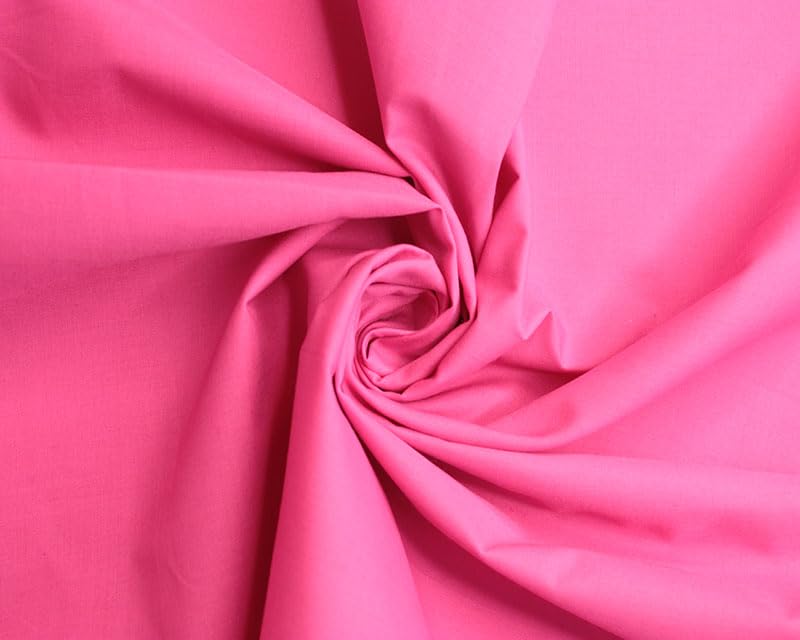 Needleberry Polycotton Fabric - Metre x 112cm - 80% Polyester 20% Cotton - Lightweight Durable Material for Sewing, Crafts & Dressmaking (Flo Cerise, 3 Meters)