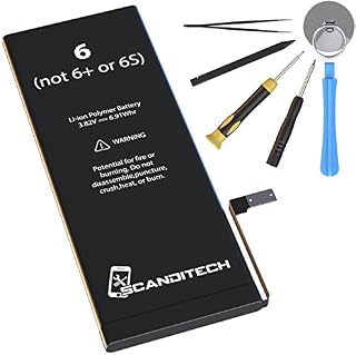 ScandiTech Battery Model iP6 (not 6+ or 6S) - Replacement Kit with Tools