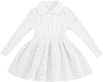 FKKFYY Solid Sweater Dresses for Girls