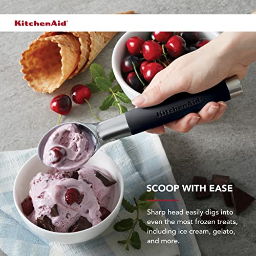 KitchenAid Colher de sorvete gourmet, tamanho único, preto fosco