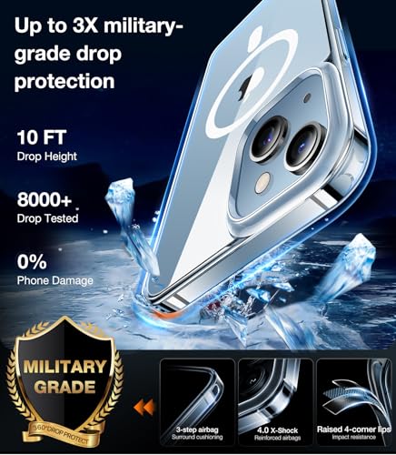 Image of TORRAS for iPhone 13 Case /iPhone 14 Case, [Compatible with MagSafe][Exceeded Military-Grade Protection & Durable] Magnetic Shockproof Anti-Scratch Hybrid Slim Phone Case iPhone 13 /14, Clear