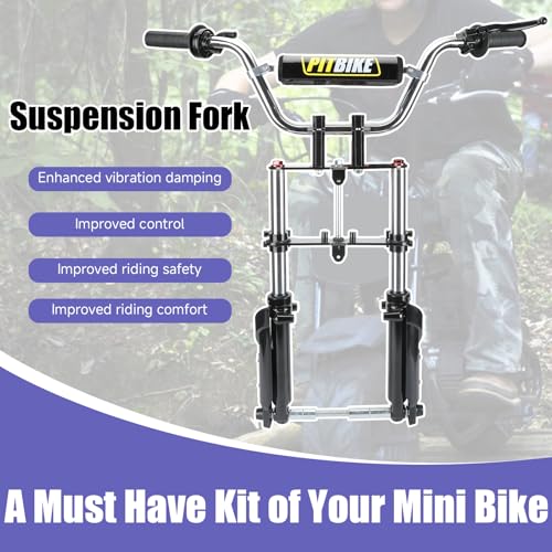 Image of Mini Bike Front Suspension Fork Kit Compatible with Monster Mega Moto 80cc 105cc Motovox MBX10 MBX11 Coleman CT100U Baja GMB100 TrailMaster Storm 200 Parts 7 /8 Handlebar