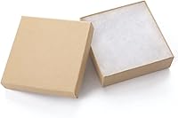 GEFTOL 20 Pack Small Jewelry Gift Boxes 3.5x3.5x1 Inch Brown Kraft Cardboard - Ideal for Earrings Necklaces Rings Bracelets DIY