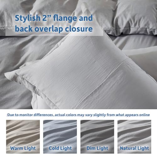 Nestl Light Grey Duvet Cover King Size - Soft Double Brushed King Duvet Cover Set, 3 Piece, with Zipper Closure, 1 Duvet Cover 104x90 inches and 2 Pillow Shams by Nestl - Image 8