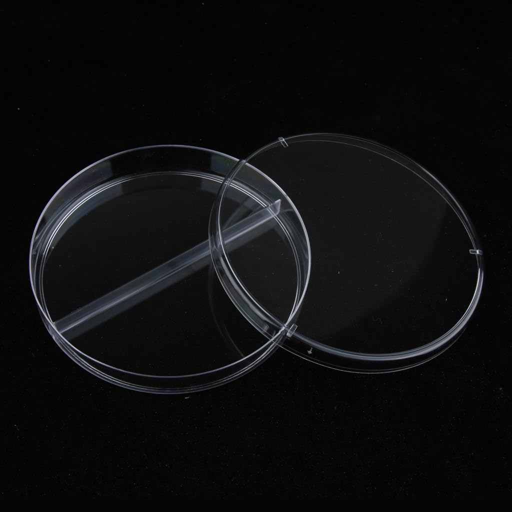 Juego de 10 placas de Petri de plástico estéril para cultivo de tejidos celulares y tapa de 90 mm, 2 rejillas