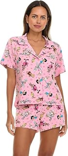 COCO BRANDS Looney Tunes Womens Pajama Sets - 2 Piece Short Sleeve Button Down Womens Sleep Shirts and Pajama Shorts (XS-XL)