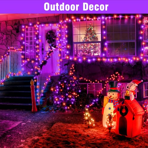 100' Nisocy Purple & Orange LED Halloween String Lights w/ 8 Modes & Timer - image 7