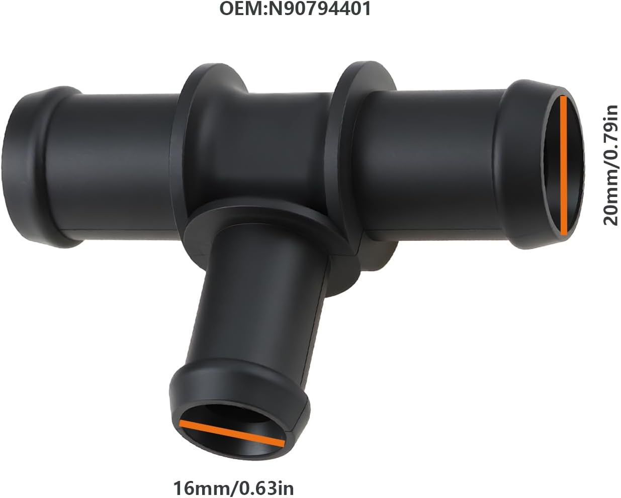 2Pcs Coolant Water Pipe Connector N90794401 Compatible with VW Compatible with Golf 5 6 7 Compatible with Audi A4 B9