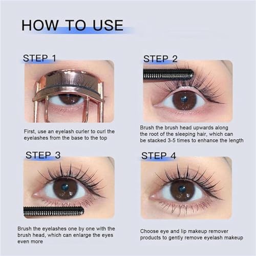 ASMAYSA Iron Brush Mascara, 3D Curling Eyelash Iron Strong Mascara, Washable Extra Slim Metal Bristleless Mascara, Doll Iron Brush Mascara, Metal Mascara, Waterproof, Long Lasting - Image 8
