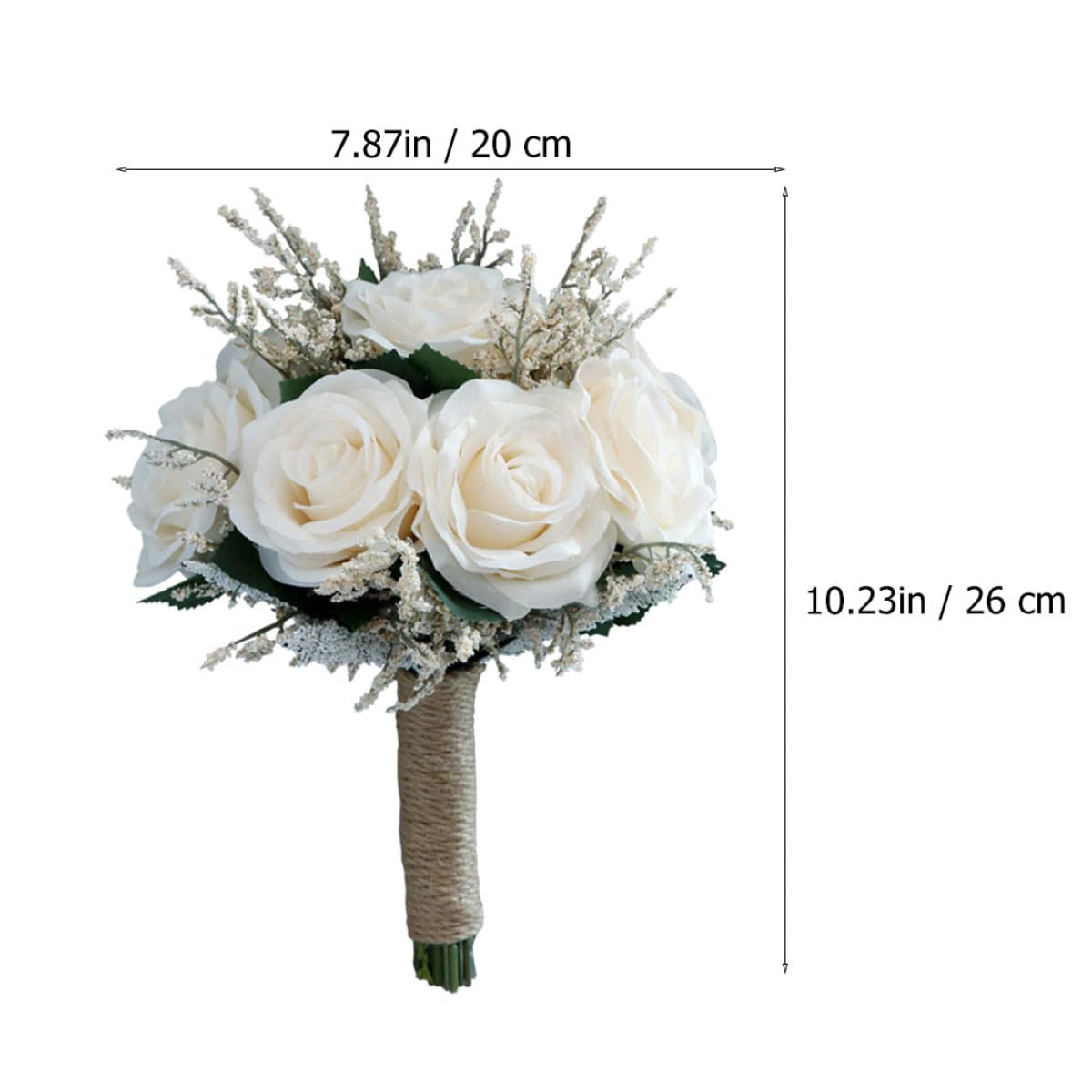 Künstlicher Rosenstrauß Weiß aus Seidenstoff Langlebiges Hochzeitsbouquet für Abschlussfeier und Wohnraumdekoration Realistische Imitationsrosen als Brautstrauß