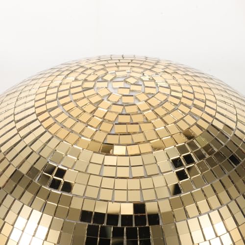 3 unidades de bolas espejadas para disco, semiesféricas, doradas, de vidrio, para colgar en pared, fáciles de limpiar, decoración para fiestas, festivales musicales y hogar miniatura 3
