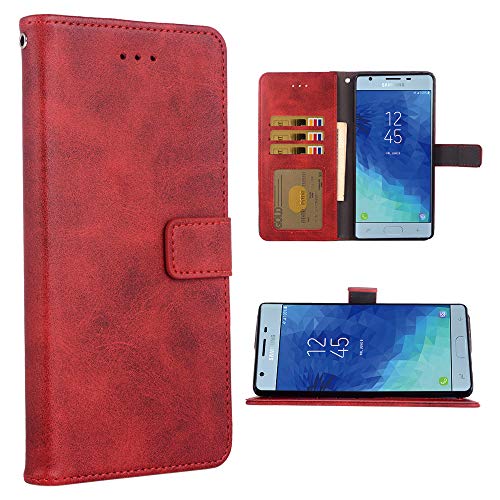 Coque Samsung Galaxy J3 Orbit Etui Portefeuille en Cuir Rouge SM-J337A