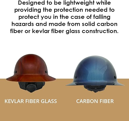 Miniatura 5 de AFP Casco duro de fibra de ala completa  Suspensión de trinquete de 6 puntos  Clasificación OSHA y ANSI