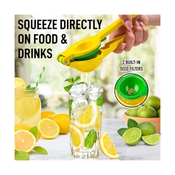 Metal 2-In-1 Lemon Squeezer Manual - Sturdy, Max Extraction Hand Juicer Lemon Squeezer Gets Every Last Drop - Easy to Clean Manual Citrus Juicer - Easy-to-Use Lemon Juicer Squeezer - Image 4