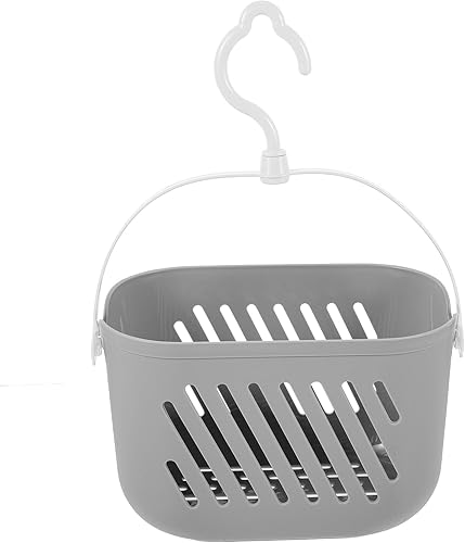 Veemoon Cesta de mano de baño Cesta de compras colgante de plástico gris