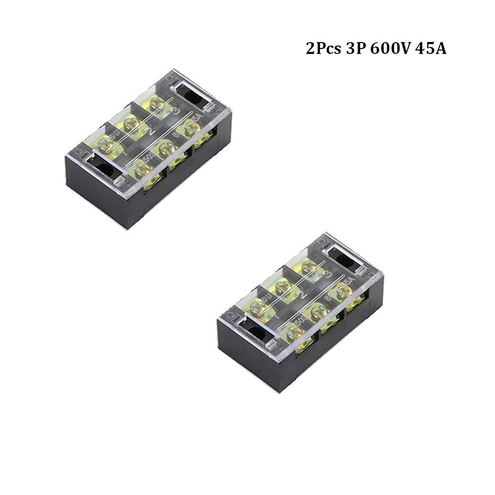 Buy KingBra 2 Pcs 3 Positions Dual Rows 600V 45A Wire Barrier Block