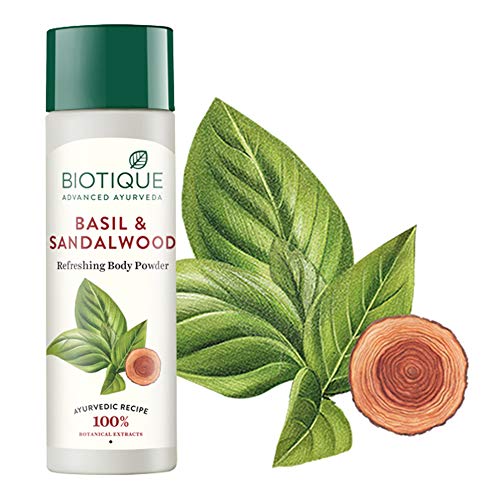Image of Biotique Basil And Sandalwood Refreshing Body Powder| Ayurvedic And Organically Pure |100% Botanical Extracts | 150G for All (Pack of 2)