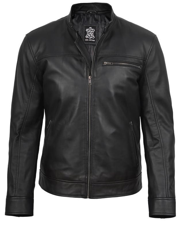Decrum Men Leather Jacket - Casual Stylish Real Lambskin Leather Jackets for Men3
