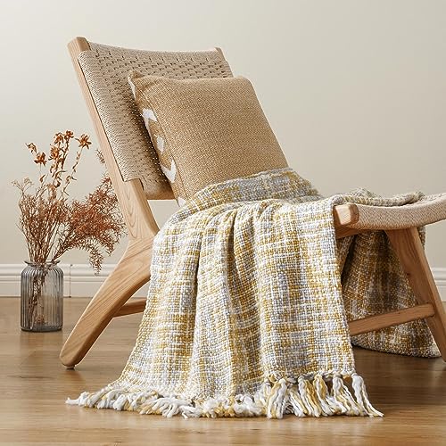 Battilo Home Yellow Throw Blanket For Couch, Spring Summer Fall Throw Blankets, Gold Throw Blanket For Bed, Outdoor Throw Blankets For Patio Furniture, 50"X60" #TOP1