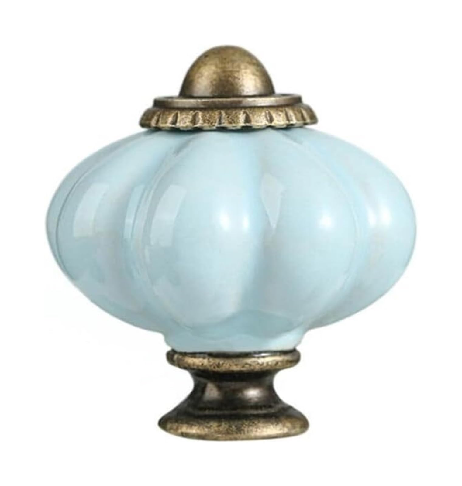 Opeximatun Style5 Drawer Knobs, Retro Single Hole Ceramic Pumpkin Handle Round Vintage Cabinet Knob European Style(Style5)