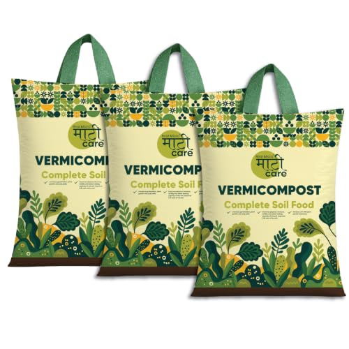 Image of Maati Care Vermicompost Fertilizer for Plants - 15 kg | 100% Natural Vermi Compost Manure for Home Garden & Balcony Plants | Organic Soil Booster for Plant | Ideal for All Gardening Needs