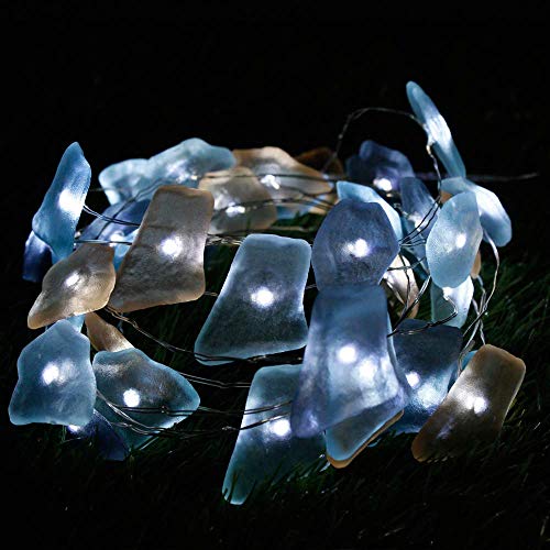 Crystal Club Sea Glass String Lights,10Ft 40 Leds Beach Decorative Fairy Lights Battery Operated Led With Remote, Nautical Theme Usb Plug-In Indoor Light For Holiday thumb #4