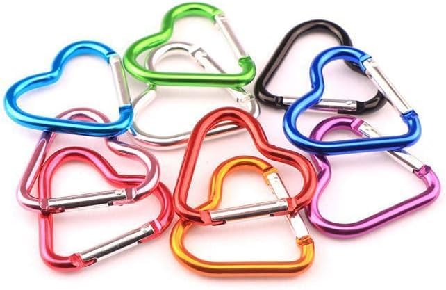 Carabiner Clip, Heart Shaped Climbing Buckle, Aluminum Alloy Heavy Duty Keyring Hook for Camping Fishing Hiking Traveling Aluminum Key Chain Clip Accessories - Image 7