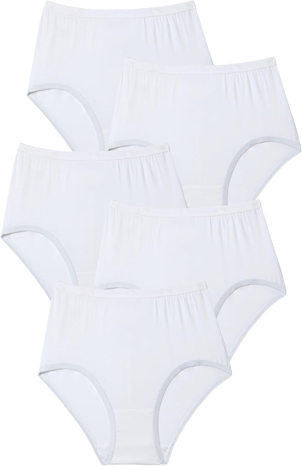 Comfort Choice Plus Size 5-Pack Tag-Free Full Coverage Cotton Brief